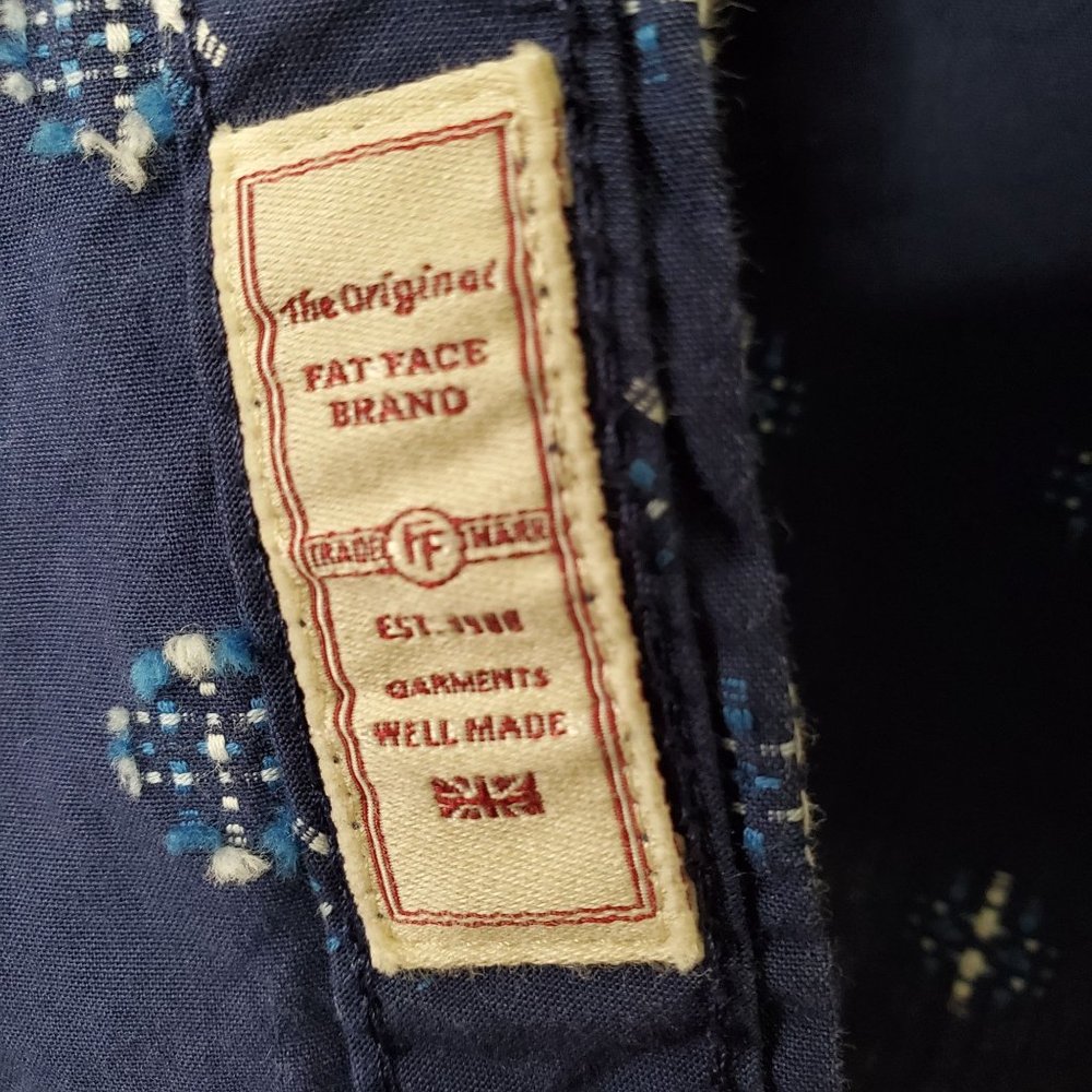 FatFace UK Size L Shirt 100% Cotton Embroidered Button Front Long Sleeve Pocket - Picture 12 of 12